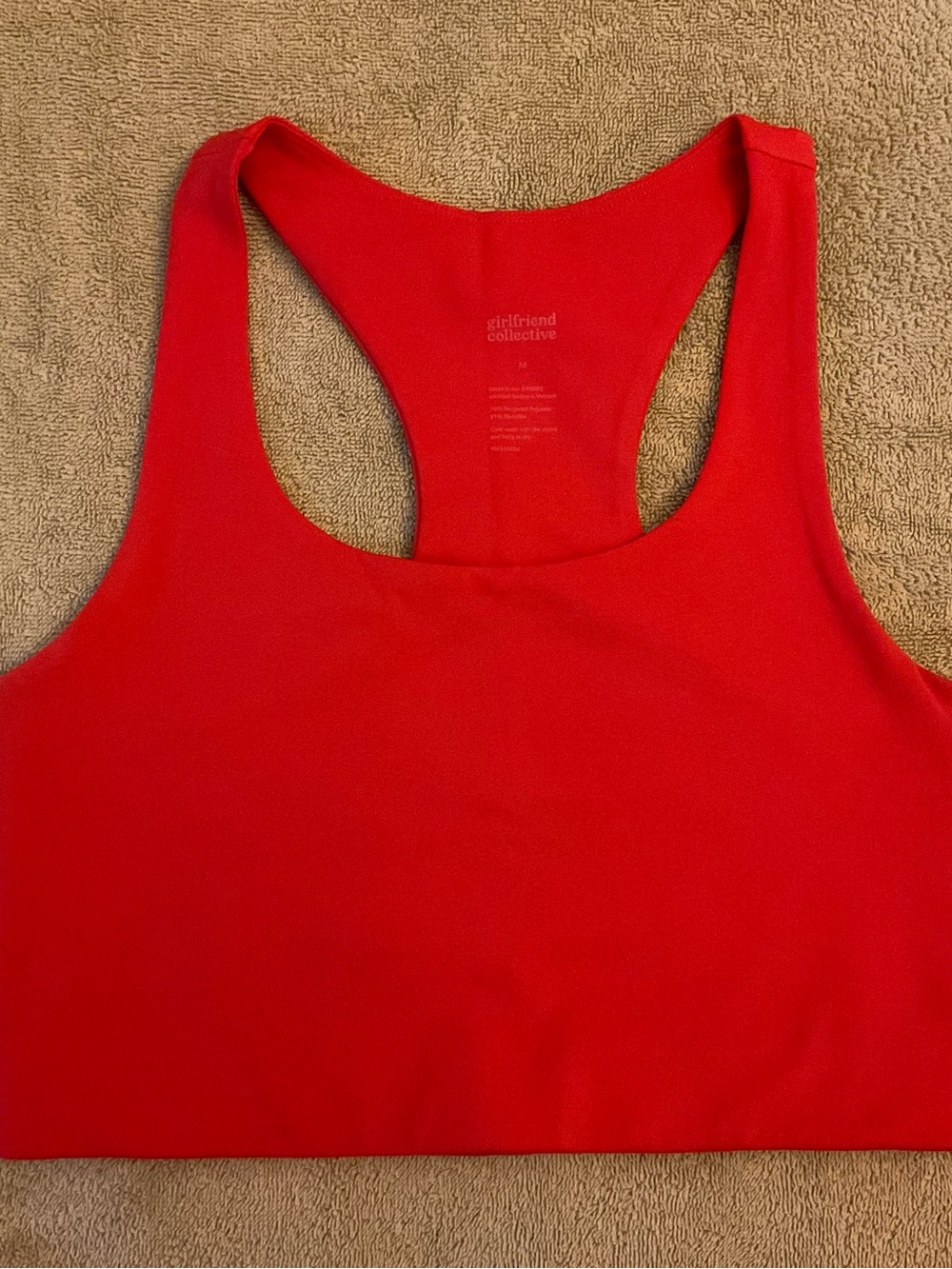 Girlfriend Collective | Paloma Racerback Bra (Medium) | Bright Orange